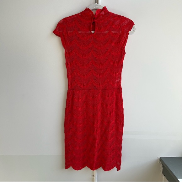 COPY - Free People Nightcap edition red lace mini dress bodycon style size 2 sm - Picture 9 of 15